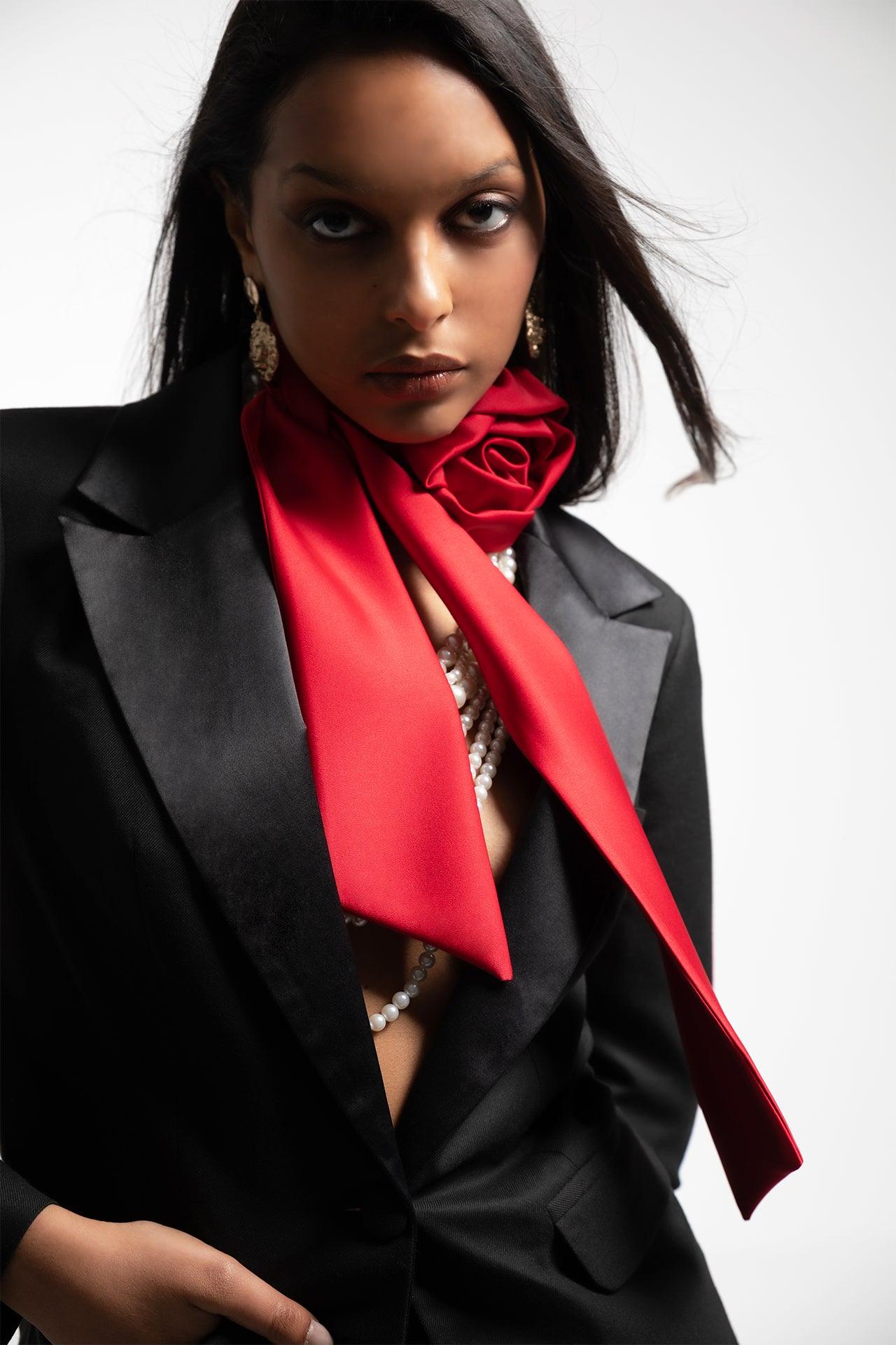 SCARF WITH ROSE - ZERO-WASTE - MAZEJO